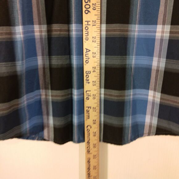 Coevals Club pearl snap shirt mens M Medium blue plaid western short sleeve - Picture 5 of 8